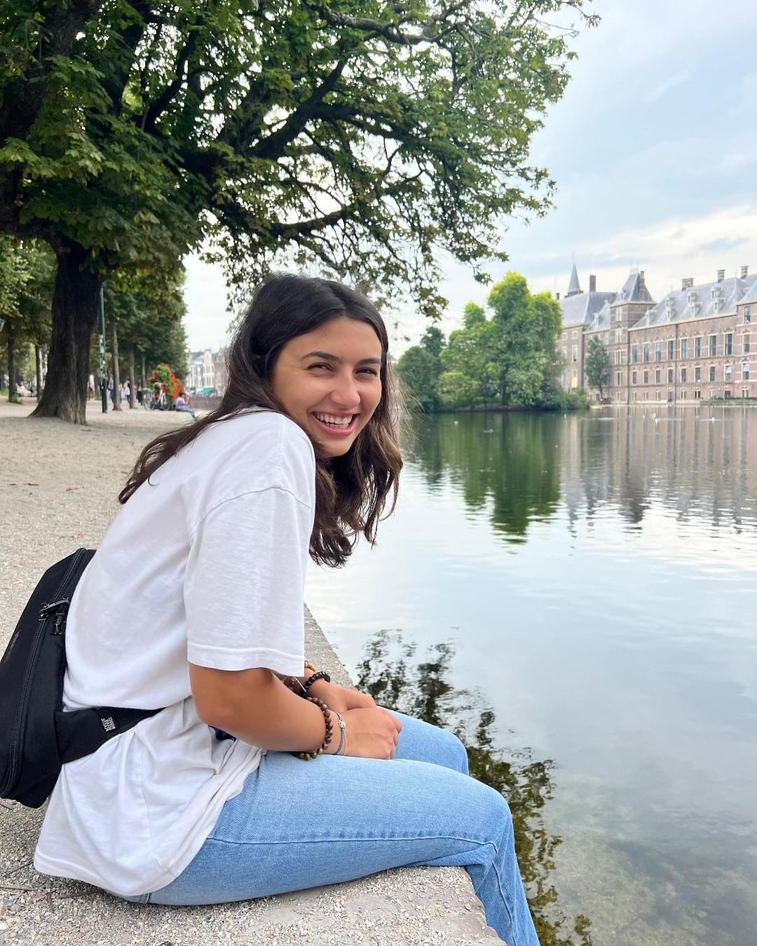 A student studying abroad in Europe